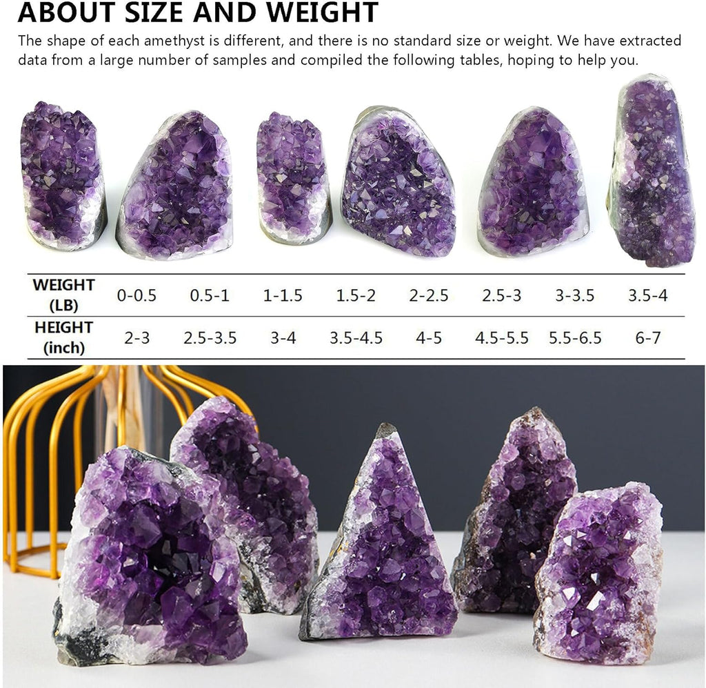 Amethyst Cluster Quartz Crystal Rock Raw Stone Purple Crystals Geode Healing Crystals 0-0.5LB