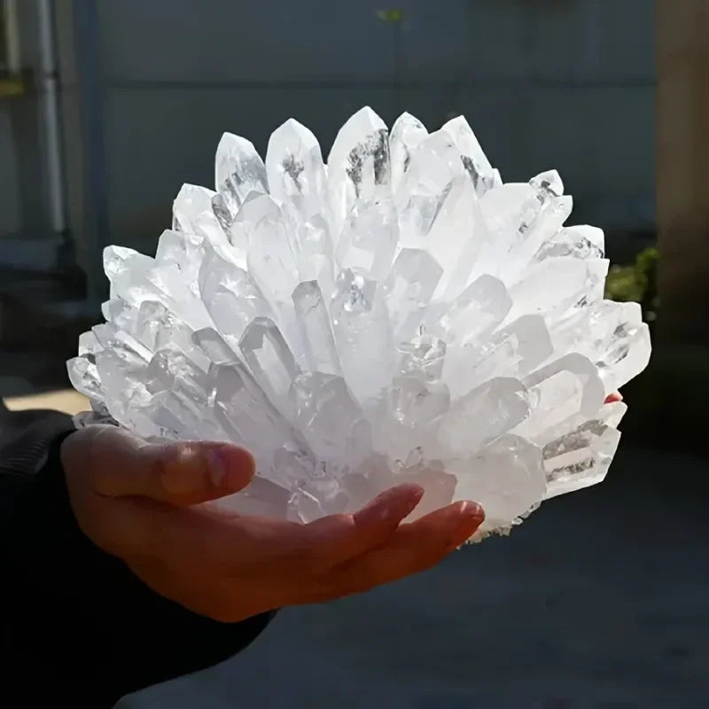 Spiritual Clear Quartz Crystal Cluster White Crystal Mineral Crystals and Stones Healing Crystal Craft Ornament Holiday Gift