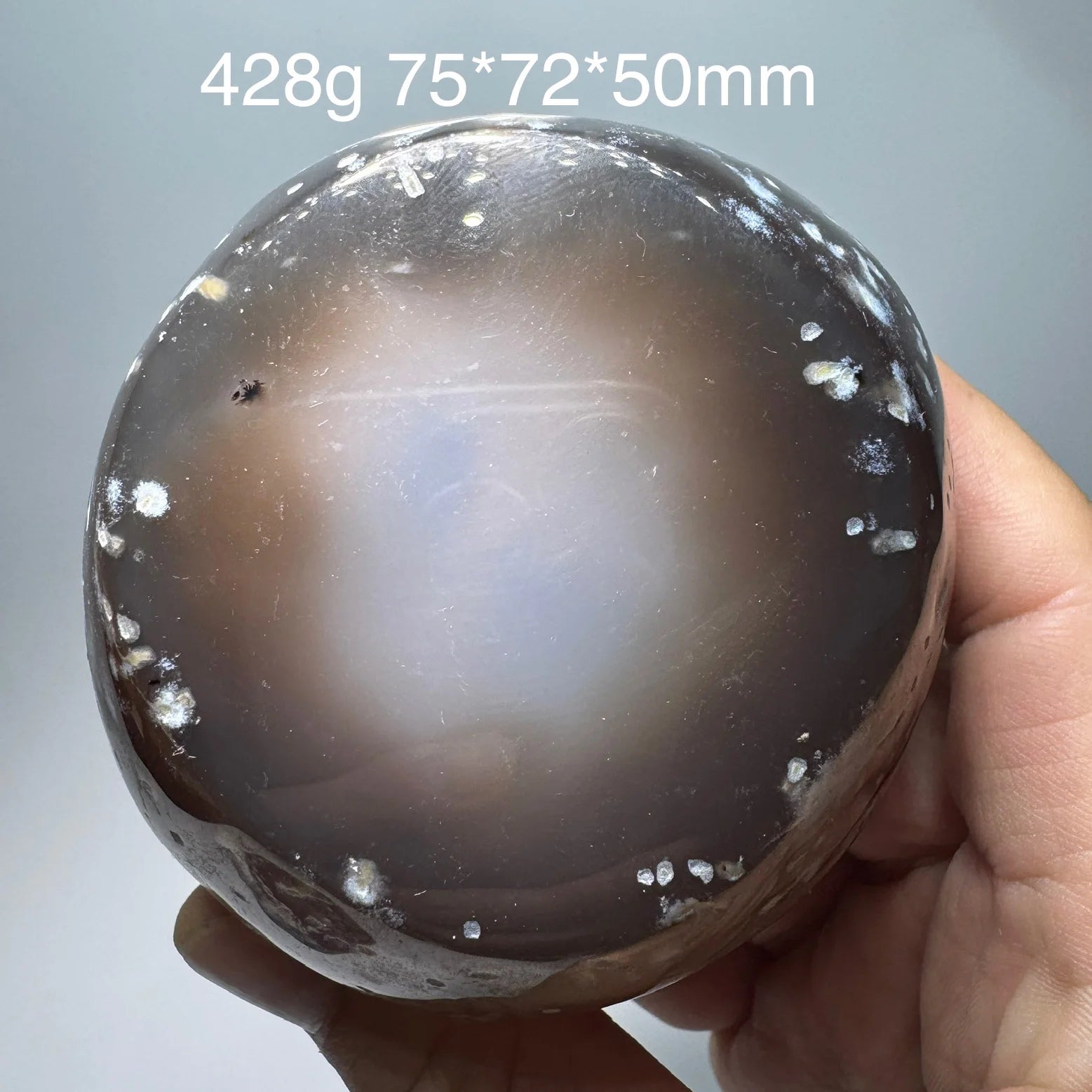 Natural Rough Polished Bile Agate Mineral Crystal Quartz with Water inside Can Moving Healing Stone