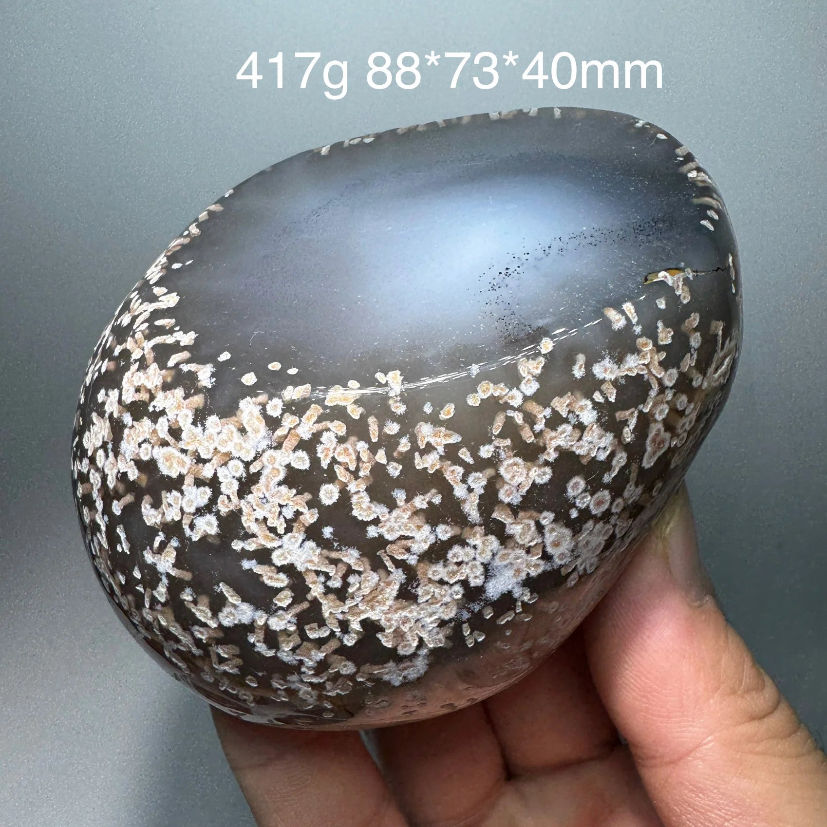 Natural Rough Polished Bile Agate Mineral Crystal Quartz with Water inside Can Moving Healing Stone