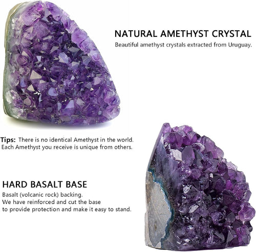Amethyst Cluster Quartz Crystal Rock Raw Stone Purple Crystals Geode Healing Crystals 0-0.5LB