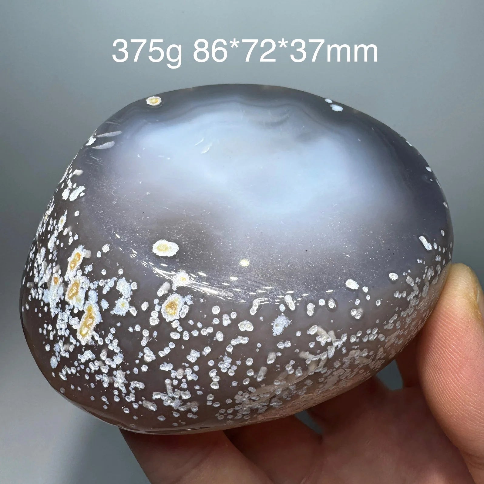 Natural Rough Polished Bile Agate Mineral Crystal Quartz with Water inside Can Moving Healing Stone