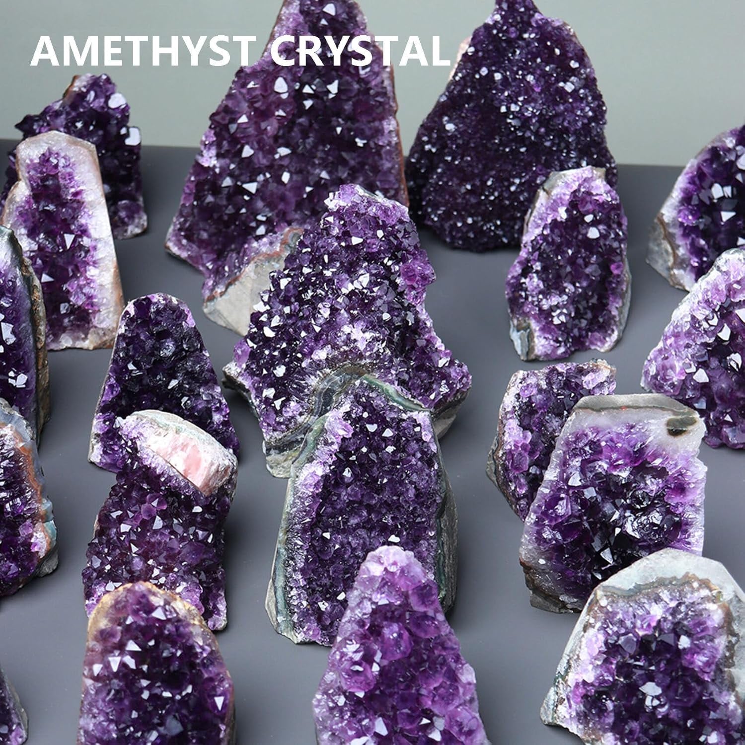 Amethyst Cluster Quartz Crystal Rock Raw Stone Purple Crystals Geode Healing Crystals 0-0.5LB